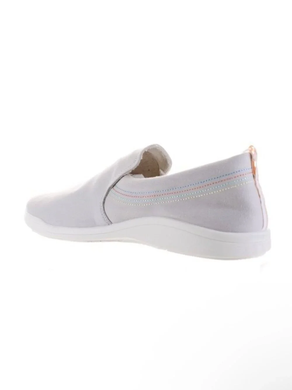 NWT Womens 9.5 Vionic Beach Marshall Black Casual Flats Rainbow Stitching Shoes
